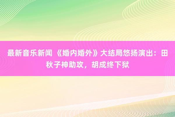 最新音乐新闻 《婚内婚外》大结局悠扬演出：田秋子神助攻，胡成终下狱